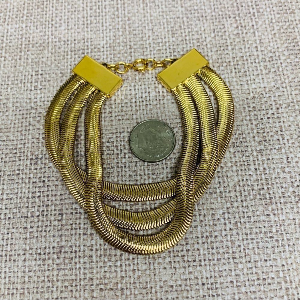 VTG 3 Strand Gold Flat Snake Chain Bracelet‎